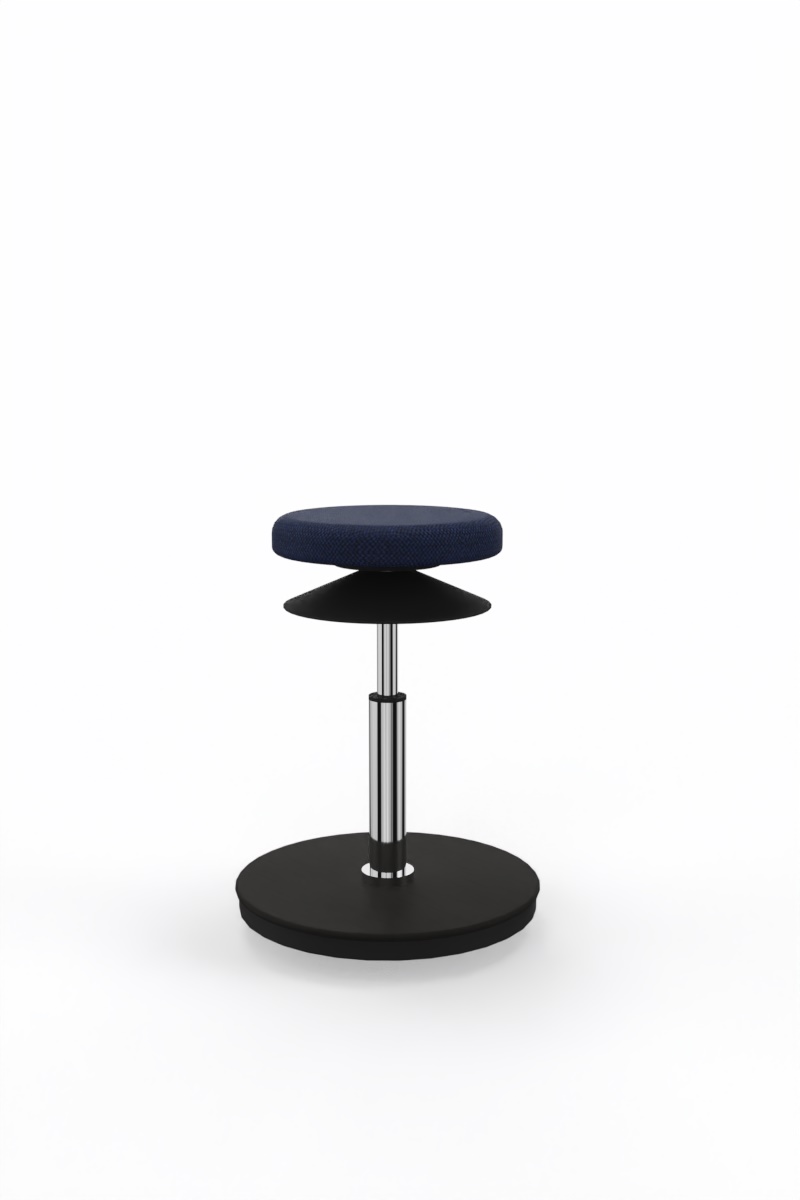 Löffler Ergo, Black Blue, Sitz 300mm, Gasfeder poliert, Bodenwippe Buche schwarz